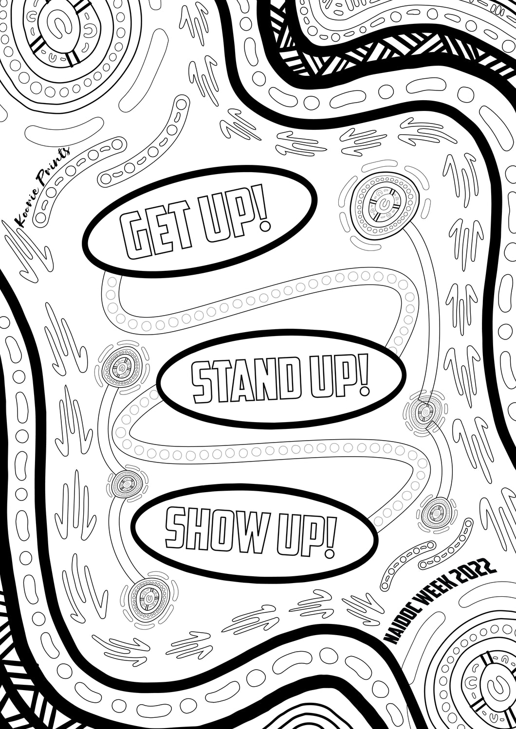 FREE Get Up Stand Up Show Up Colouring Page (Printable, digital download)